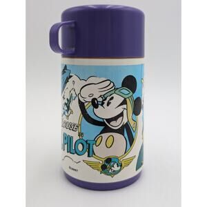 Vintage Disney Mickey Mouse “The Mail Pilot” Aladdin 8 oz Thermos USA